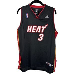 Adidas Dwyane Wade Miami Heat #3 Swingman Jersey Black Youth XL 18-20
